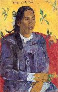 Paul Gauguin Woman with a Flower USA oil painting artist